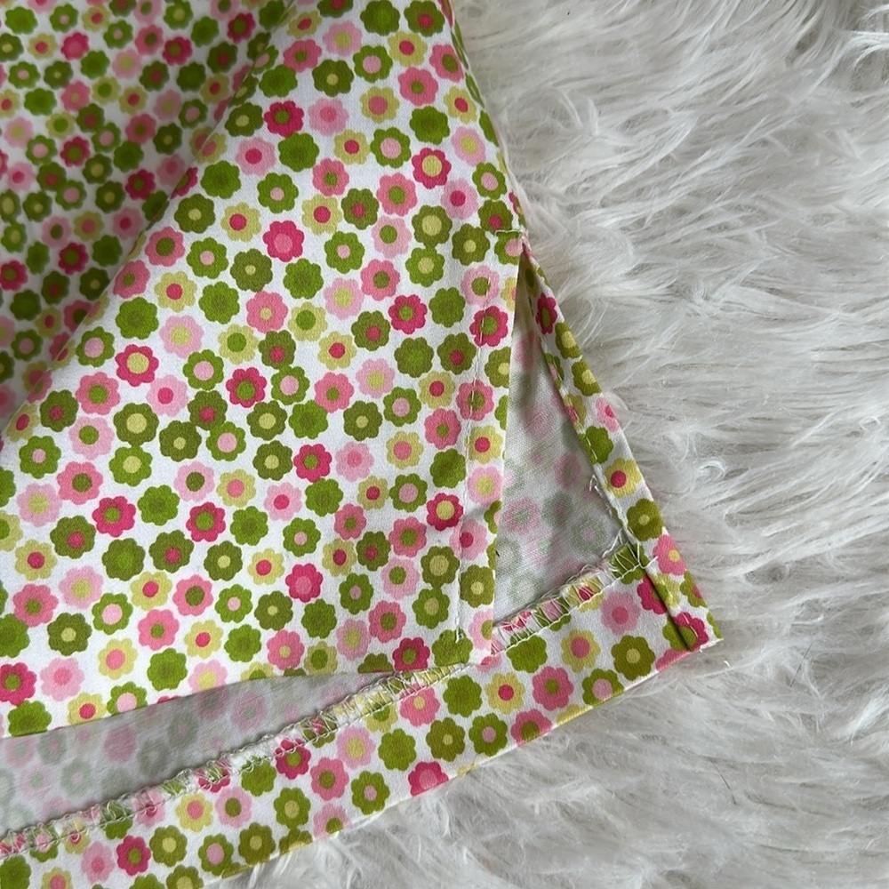 Annie Alexander Bright Green & Pink Floral Pencil Skirt Vintage Size 4 - Picture 3 of 9
